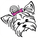 Love Gypsy Belle logo — Yorkie with pink bow